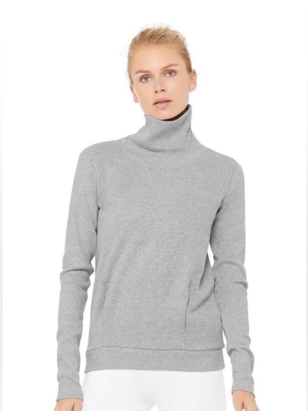 NWOT Alo Yoga Clarity Mock Neck Long Sleeve Pullover Sweatshirt